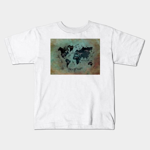 world map  #map #worldmap Kids T-Shirt by JBJart